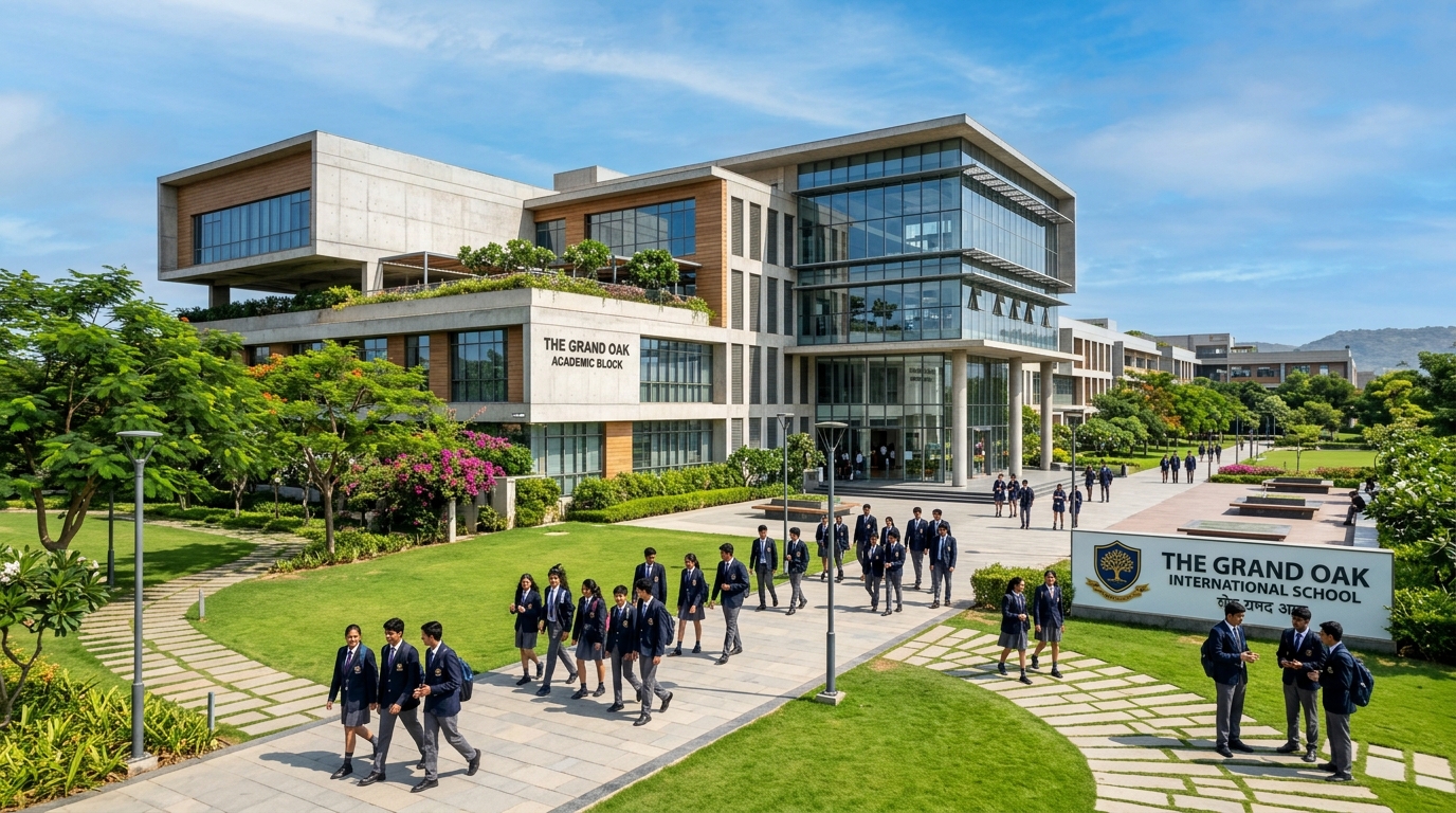 Modern educational school campus